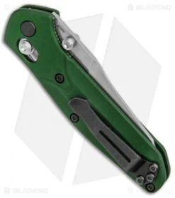 Benchmade 945 Mini Osborne AXIS Lock Knife Green (2.9" Satin) 6 Benchmade 945 Mini Osborne AXIS Lock Knife Green (2.9" Satin) -Benchmade Shop Benchmade 945 Mini Osborne AXIS Lock Green Satin BHQ 118558 jr side