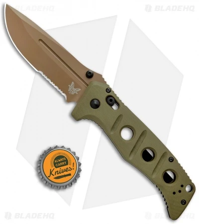 Benchmade Adamas AXIS Lock Knife Olive G-10 (3.8" FE Serr) 275SFE-2 6 Benchmade Adamas AXIS Lock Knife Olive G-10 (3.8" FE Serr) 275SFE-2 - Image 6