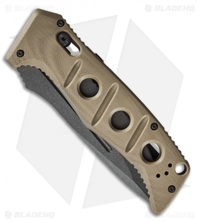 Benchmade Adamas Automatic Knife Desert Tan G-10 (3.8" Gray Serr) 2750SGY-3 2 Benchmade Adamas Automatic Knife Desert Tan G-10 (3.8" Gray Serr) 2750SGY-3 - Image 2