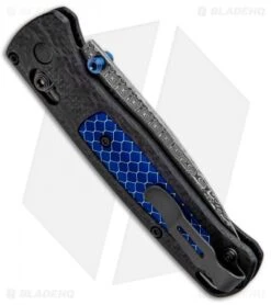 Benchmade 535-191 Bugout Gold Class AXIS Lock Knife Ghost CF (3.2" Damasteel) -Benchmade Shop Benchmade Bugout Gold Class Axis Lock Knife Ghost CF Damascus 535 191 NS.Side