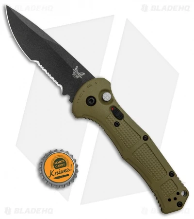 Benchmade Claymore Auto Knife OD Green Grivory (3.6" Black Serr) 9070SBK-1 4 Benchmade Claymore Auto Knife OD Green Grivory (3.6" Black Serr) 9070SBK-1 - Image 4