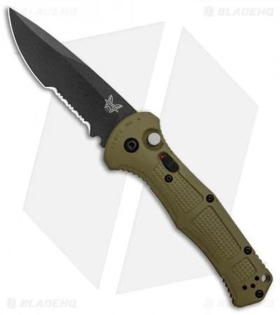 Benchmade Claymore Auto Knife OD Green Grivory (3.6" Black Serr) 9070SBK-1 1 Benchmade Claymore Auto Knife OD Green Grivory (3.6" Black Serr) 9070SBK-1