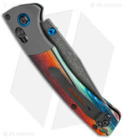 Benchmade Gold Class Mini Crooked River Knife (3.4" Damascus) 15085-221 7 Benchmade Gold Class Mini Crooked River Knife (3.4" Damascus) 15085-221 -Benchmade Shop Benchmade Gold Class Mini Crooked River Knife Damascus BHQ 173556 jr side