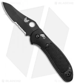 Benchmade Griptilian AXIS Lock Knife Black (3.45" Black Serr) 550SBKHG-154CM