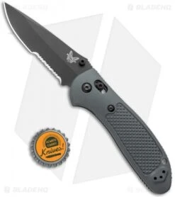 Benchmade Griptilian AXIS Lock Knife Gray (3.45" Black Serr) 551SBKGRY-S30V -Benchmade Shop Benchmade Griptilian AXIS Lock Gray G 10 Black Serr 551SBKGRY S30V BHQ 123894 jr bottlecap