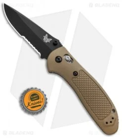 Benchmade Griptilian AXIS Lock Knife Sand (3.45" Black Serr) 551SBKSN-154CM -Benchmade Shop Benchmade Griptilian AXIS Lock Sand Black Serr 551SBKSN S30V BHQ 3334 jr bottlecap