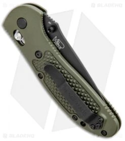 Benchmade Griptilian AXIS Lock Knife Olive Drab (3.45" Black) D2 -Benchmade Shop Benchmade Griptilian Manual Axis Lock D2 OD Green Black 551BKODD2 BHQ 5370 jr side