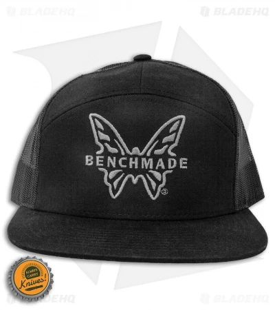 Benchmade Knives Snap Back Mesh 7 Panel Hat W/ Embroidered Logo - Black 4 Benchmade Knives Snap Back Mesh 7 Panel Hat W/ Embroidered Logo - Black - Image 4
