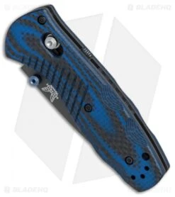 Benchmade Mini Barrage AXIS-Assist Forum Knife Blue G10/CF (Black M390) 586-1701 -Benchmade Shop Benchmade Mini Barrage Forum BHQ 79854 er spine