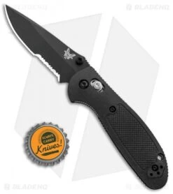 Benchmade Mini Griptilian AXIS Lock Knife Black (2.91" Black Serr) 556SBK-S30V -Benchmade Shop Benchmade Mini Griptilian AXIS Lock Black Black Serr 556SBK S30V BHQ 1417 jr bottlecap