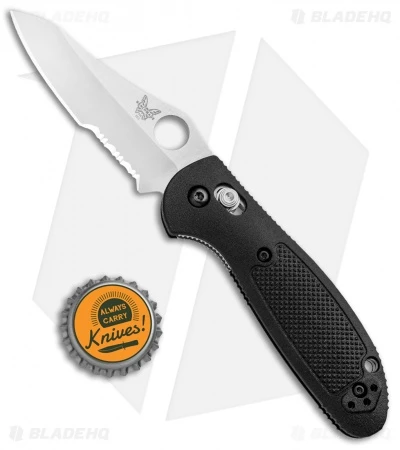 Benchmade Mini Griptilian AXIS Lock Knife Black (2.91" Satin Serr) 555S-S30V 4 Benchmade Mini Griptilian AXIS Lock Knife Black (2.91" Satin Serr) 555S-S30V - Image 4