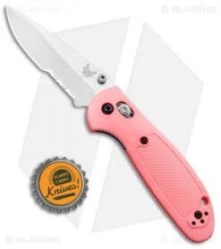 Benchmade Mini Griptilian AXIS Lock Knife Pink (2.91" Satin Serr) 556S-PNK-S30V -Benchmade Shop Benchmade Mini Griptilian AXIS Lock Pink Satin Serr 556S PNK S30V BHQ 3909 jr bottlecap