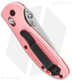 Benchmade Mini Griptilian AXIS Lock Knife Pink (2.91" Satin Serr) 556S-PNK-S30V -Benchmade Shop Benchmade Mini Griptilian AXIS Lock Pink Satin Serr 556S PNK S30V BHQ 3909 jr side