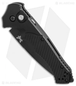 Benchmade Rukus II Automatic Knife (3.4" Black Serr) 9600SBK -Benchmade Shop Benchmade Rukus 2 black serr BHQ 74379 er spine