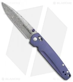 Benchmade Valet Gold Class AXIS Lock Knife Blue-Violet Ti (Damascus) 485-171