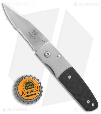 Vintage Benchmade 330 Mel Pardue Knife Ti/Black G-10 (2.4" Satin Serr) 4 Vintage Benchmade 330 Mel Pardue Knife Ti/Black G-10 (2.4" Satin Serr) - Image 4