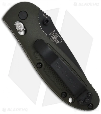 Benchmade Mini Griptilian AXIS Lock Knife Olive Drab (2.91" Black Serr) 556SBKOD 2 Benchmade Mini Griptilian AXIS Lock Knife Olive Drab (2.91" Black Serr) 556SBKOD - Image 2