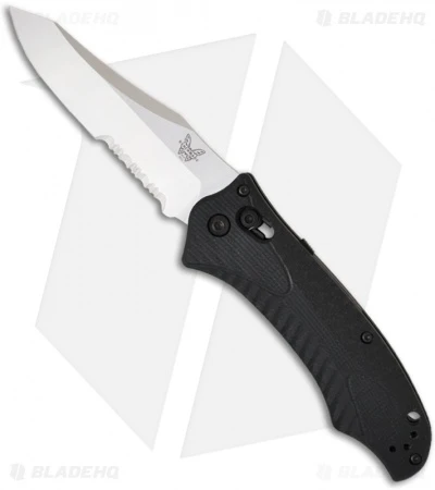 Benchmade Rift Automatic Knife Black G-10 (3.67" Satin Serr) 9555S 1 Benchmade Rift Automatic Knife Black G-10 (3.67" Satin Serr) 9555S