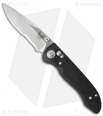 Benchmade Foray AXIS Lock Knife Black G-10 (3.24" Satin Serr) 698S 1 Benchmade Foray AXIS Lock Knife Black G-10 (3.24" Satin Serr) 698S