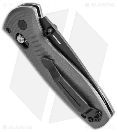 Benchmade Mini Barrage AXIS-Assist Knife Gray G-10 (2.91" Black Serr) 585SBK-2 2 Benchmade Mini Barrage AXIS-Assist Knife Gray G-10 (2.91" Black Serr) 585SBK-2 - Image 2