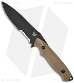 Benchmade Nimravus Fixed Blade Knife Sand (4.5" Black Serr) 140SBKSN