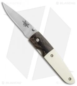 Vintage Benchmade 850-01 Mel Pardue Knife Black Dymondwood/Ivory (2.8" Satin)